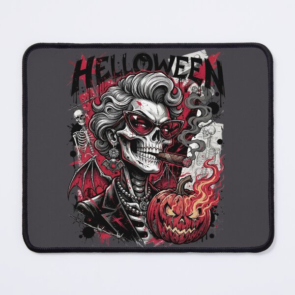 Item preview, Halloween She Skeleton Cigar Pumpkin Glasses designed and sold by Voodoo Store Paranormal Collections.