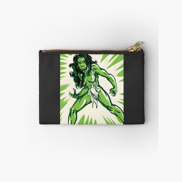 Item preview, Powerful Green Superhero Female Character Illustration designed and sold by wordonmyapparel.