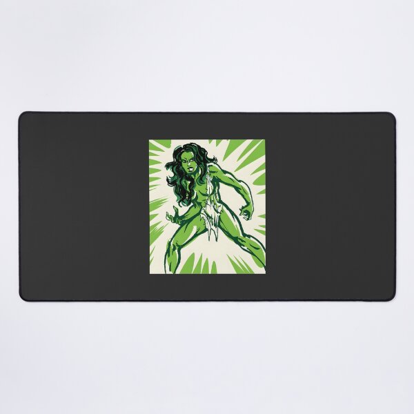 Item preview, Powerful Green Superhero Female Character Illustration designed and sold by wordonmyapparel.