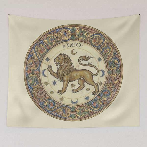 Item preview, The Royal Menace: Medieval Zodiac Leo Manuscript Art Print designed and sold by FreiherrPK.