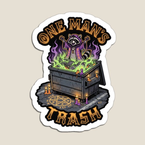 Item preview, One Mans Trash Raccoon Dumpster Sorcerer Graphic designed and sold by Flying Doggo.