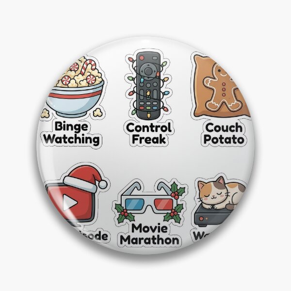 Item preview, Funny Christmas Movie Binge Sticker Pack - Holiday Marathon Puns designed and sold by SimpleP.