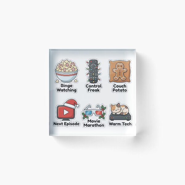 Item preview, Funny Christmas Movie Binge Sticker Pack - Holiday Marathon Puns designed and sold by SimpleP.