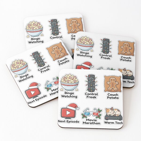 Item preview, Funny Christmas Movie Binge Sticker Pack - Holiday Marathon Puns designed and sold by SimpleP.