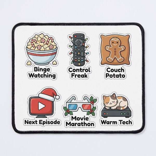 Item preview, Funny Christmas Movie Binge Sticker Pack - Holiday Marathon Puns designed and sold by SimpleP.