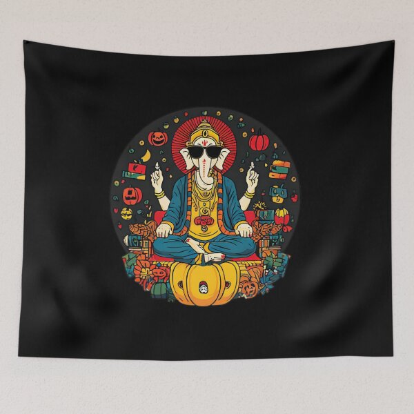 Item preview, Cool Elephant Halloween Circular Spooky Aura Blessing Pumpkin Pop Art designed and sold by PANNARUK THAILAND.