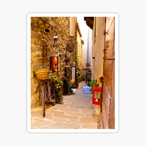 Small Street In Cortona Sticker