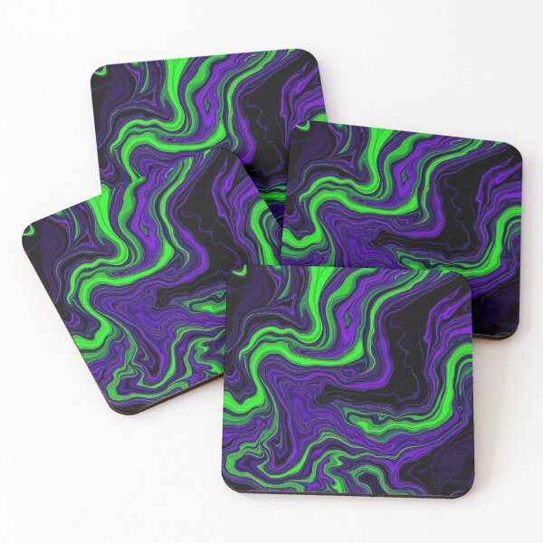 Item preview, Psychedelic Purple Neon Green Liquid Marble Pattern designed and sold by IntelliMindDesigns.