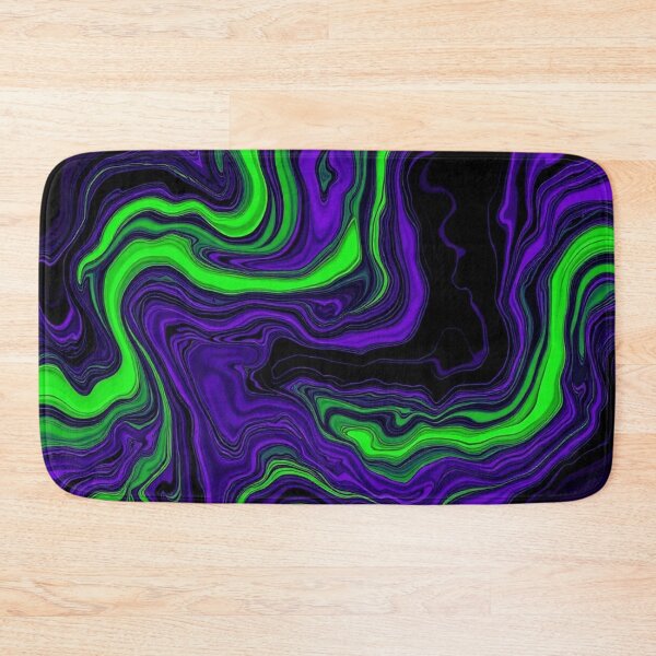 Item preview, Psychedelic Purple Neon Green Liquid Marble Pattern designed and sold by IntelliMindDesigns.