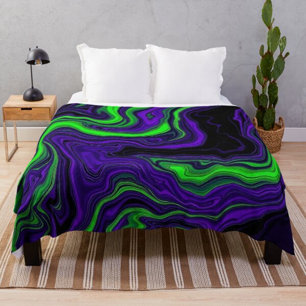Item preview, Psychedelic Purple Neon Green Liquid Marble Pattern designed and sold by IntelliMindDesigns.