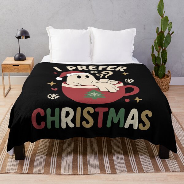Item preview, I Prefer Christmas Cute Ghost Hot Cocoa Mood designed and sold by FreshVibe Prints.