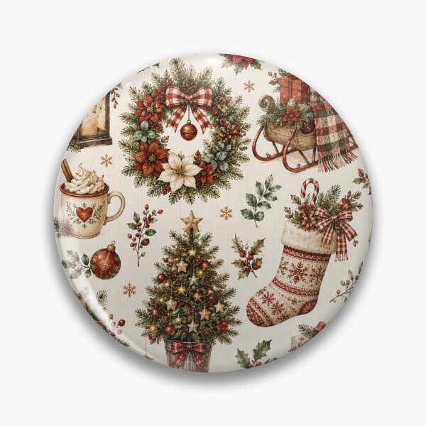 Item preview, Vintage Cozy Christmas Pattern designed and sold by Wild Ink Studio by Barbara.