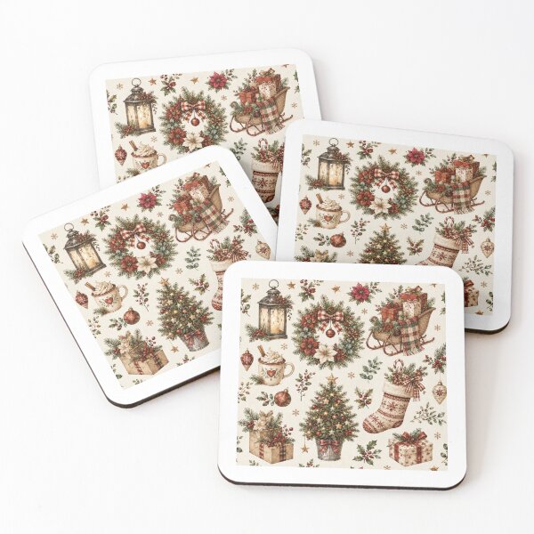 Item preview, Vintage Cozy Christmas Pattern designed and sold by Wild Ink Studio by Barbara.
