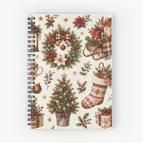 Item preview, Vintage Cozy Christmas Pattern designed and sold by Wild Ink Studio by Barbara.