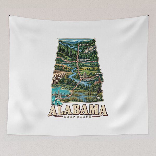 Item preview, Vintage Alabama Travel Souvenir Landmark Gift designed and sold by MichaeIRellov.