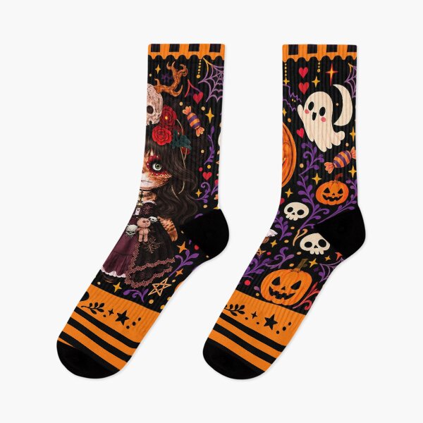 Item preview, DINKIE HALLOWEEN SOCKS designed and sold by DINKIES BEYOND by Lycia Quintessa.