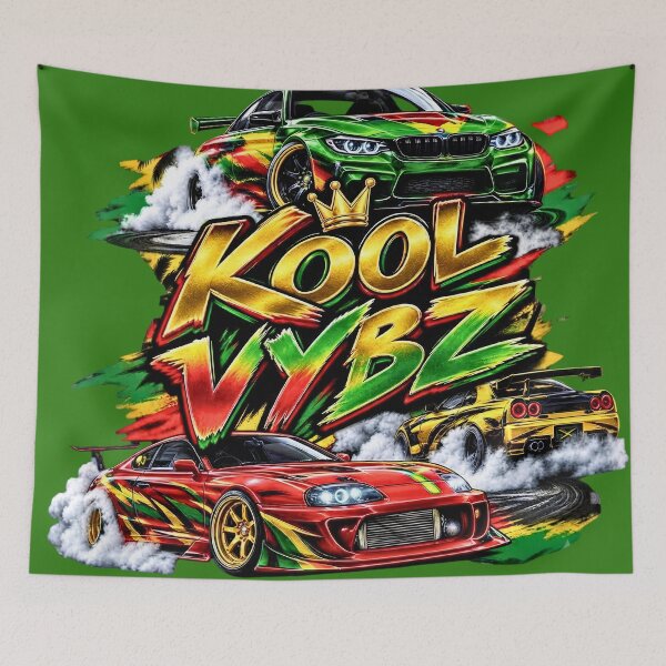 Item preview, Kool Vybz Drift Cars Reggae Vibe JDM Racing Burnout Graphic designed and sold by digitalbob60.