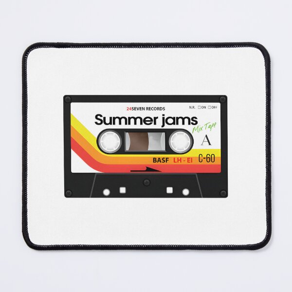 Item preview, Classic Cassette Tape Illustration with Summer Jams Vibe Retro Music Design designed and sold by zanahoricida.
