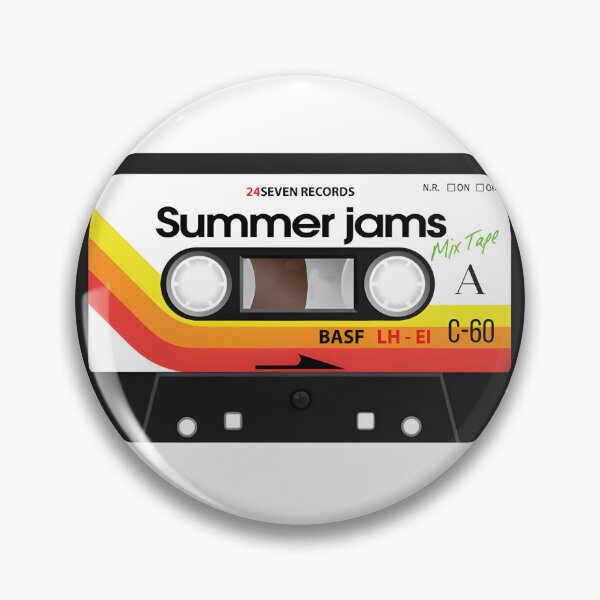 Item preview, Classic Cassette Tape Illustration with Summer Jams Vibe Retro Music Design designed and sold by zanahoricida.