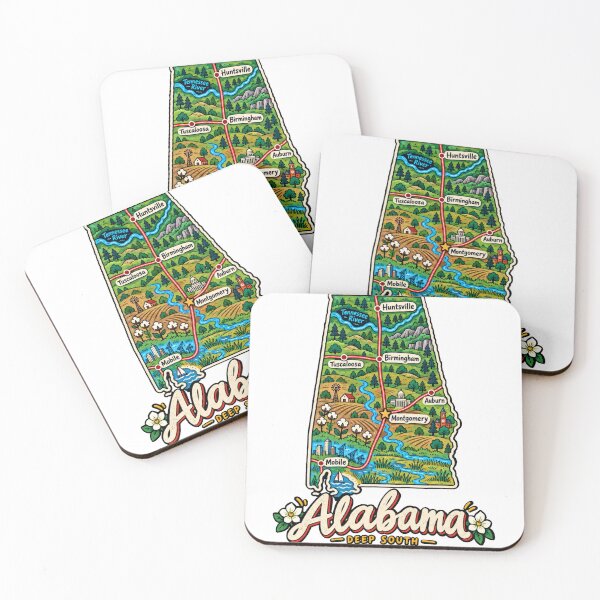 Item preview, Hand Drawn Alabama Travel Souvenir Landmark Gift designed and sold by MichaeIRellov.