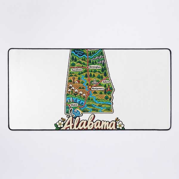 Item preview, Hand Drawn Alabama Travel Souvenir Landmark Gift designed and sold by MichaeIRellov.