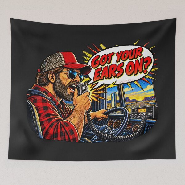 Item preview, Got Your Ears On Comic Trucker - Pop Art CB Radio Driver designed and sold by NomadForge.