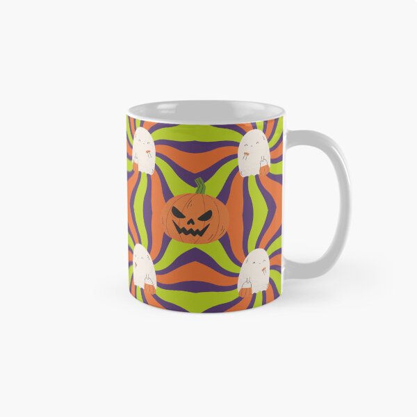 Item preview, Retro Halloween Ghost and Pumpkin Trippy Pattern designed and sold by Violet-Forge.