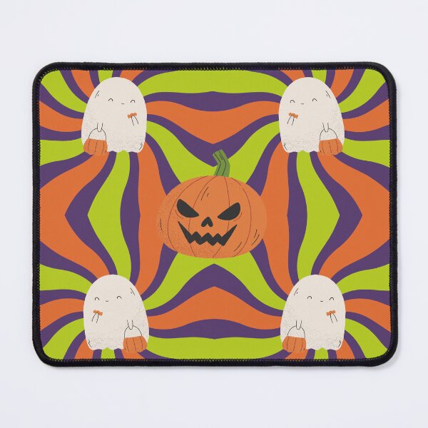 Item preview, Retro Halloween Ghost and Pumpkin Trippy Pattern designed and sold by Violet-Forge.