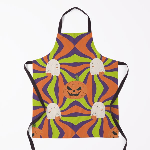Item preview, Retro Halloween Ghost and Pumpkin Trippy Pattern designed and sold by Violet-Forge.