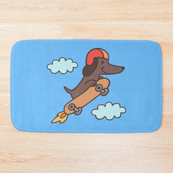Item preview, Skateboarding Dachshund Cute Cartoon Rocket Dog For Teen Skaters And Dog Lovers designed and sold by roarsomethings.