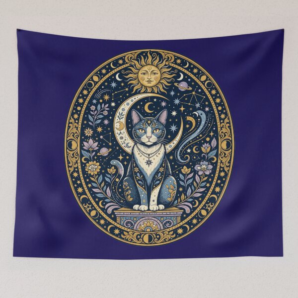 Item preview, Celestial Moon Cat Vintage Tarot designed and sold by Iampoji.