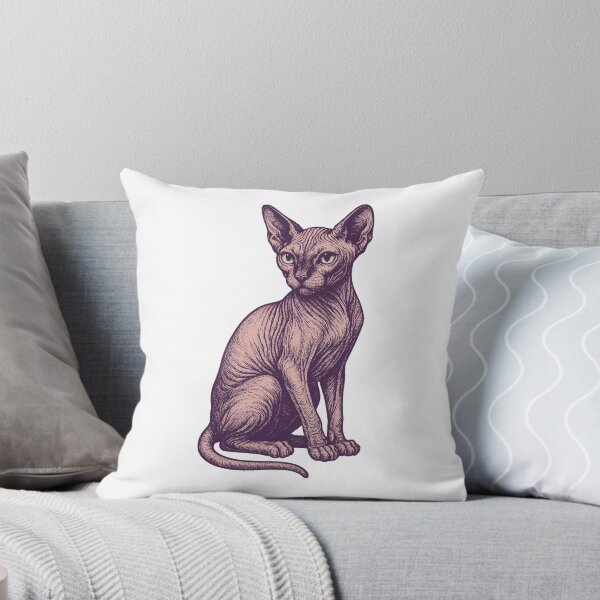 Item preview, Sphynx Cat Illustration – Elegant Hairless Cat Art designed and sold by xndrlab.