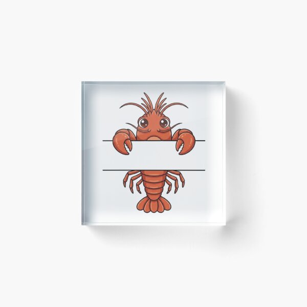 Item preview, Cute Peeking Lobster Split Monogram  designed and sold by PetalsPaws.
