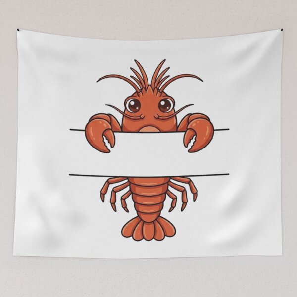Item preview, Cute Peeking Lobster Split Monogram  designed and sold by PetalsPaws.