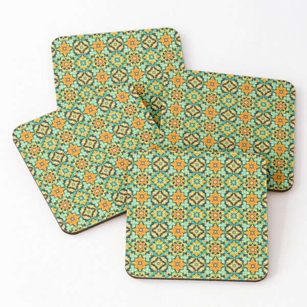 Item preview, Boho Mosaic Star Pattern Orange Teal designed and sold by pASob-dESIGN.