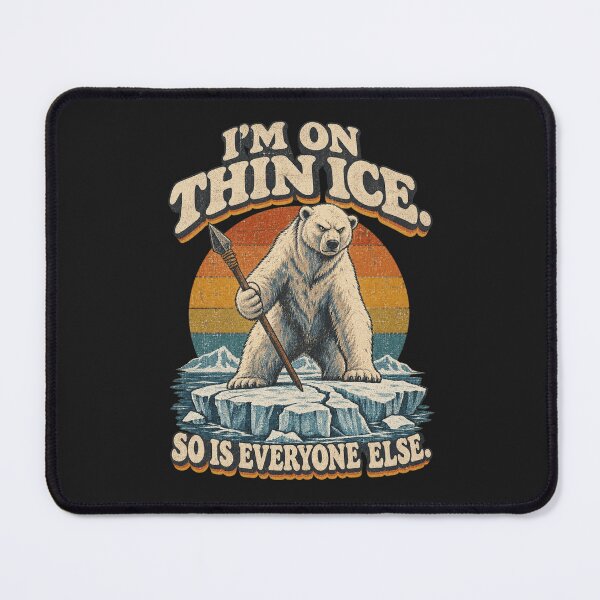 Item preview, Funny Polar Bear Thin Ice Retro Vintage Graphic Tee designed and sold by Drifka.