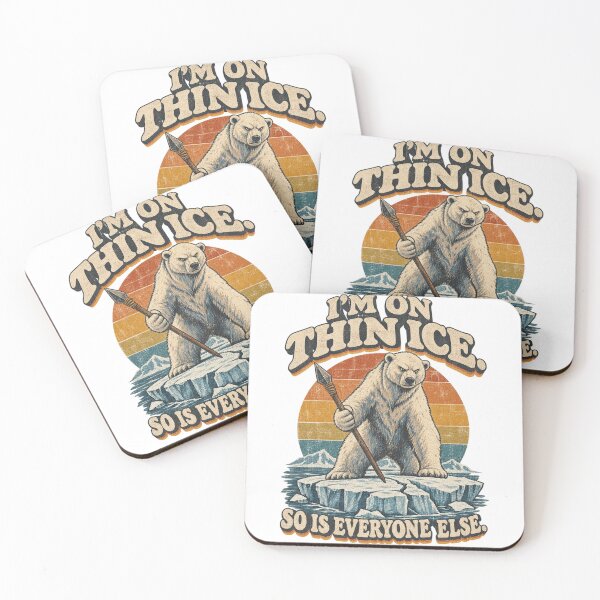 Item preview, Funny Polar Bear Thin Ice Retro Vintage Graphic Tee designed and sold by Drifka.