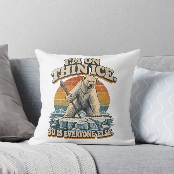 Item preview, Funny Polar Bear Thin Ice Retro Vintage Graphic Tee designed and sold by Drifka.