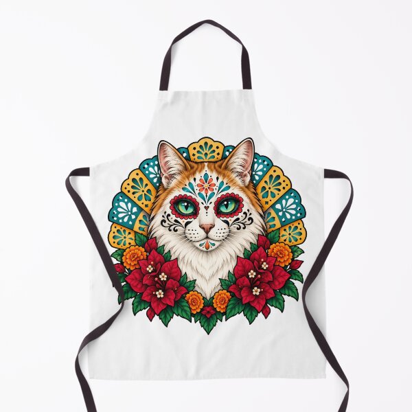 Item preview, Day of the Dead Catrina Longhair Cat Art    designed and sold by Old's Cool Cat Studio.