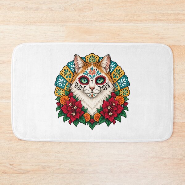 Item preview, Day of the Dead Catrina Longhair Cat Art    designed and sold by Old's Cool Cat Studio.