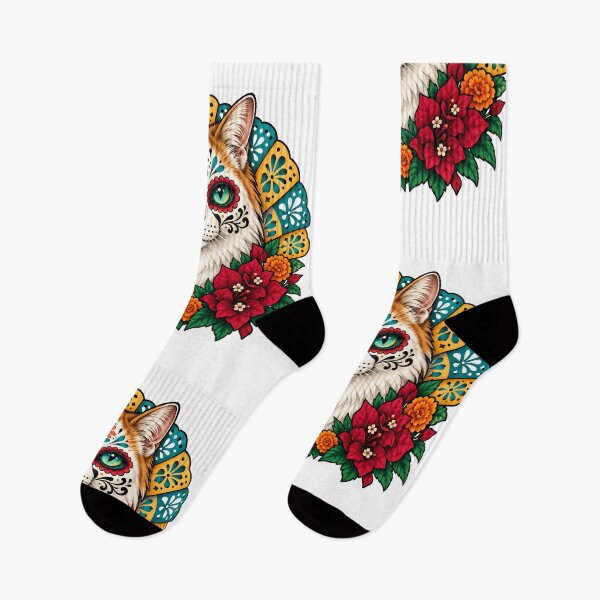 Item preview, Day of the Dead Catrina Longhair Cat Art    designed and sold by Old's Cool Cat Studio.