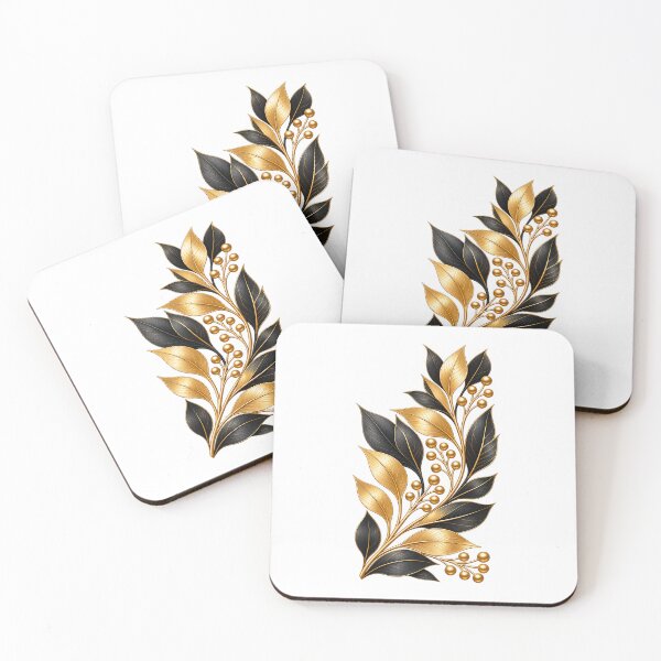 Item preview, golden and black leaves designed and sold by SABEHAT.