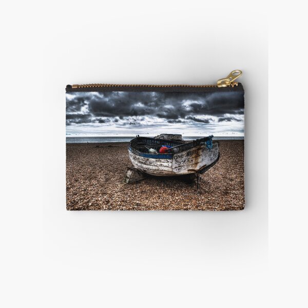 Item preview, Weathered Fishing Boat on Aldeburgh Beach Under Stormy Skies, Suffolk, UK designed and sold by Paul Thompson Photography.