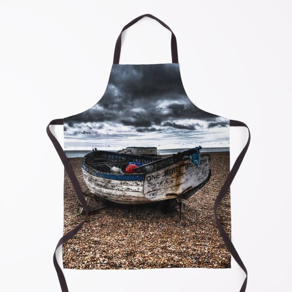 Item preview, Weathered Fishing Boat on Aldeburgh Beach Under Stormy Skies, Suffolk, UK designed and sold by Paul Thompson Photography.