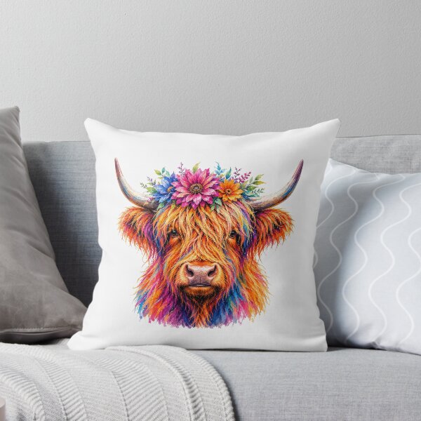 Item preview, Abstract Highland Cow with Flower Crown Digital Painting designed and sold by Collymore.