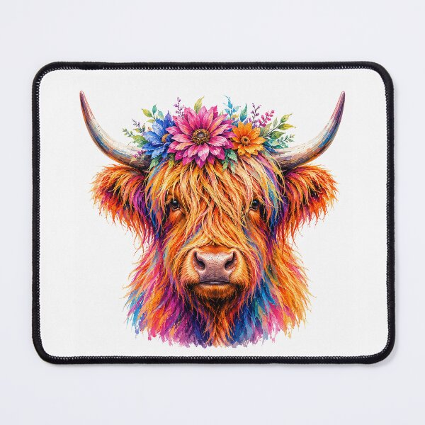 Item preview, Abstract Highland Cow with Flower Crown Digital Painting designed and sold by Collymore.
