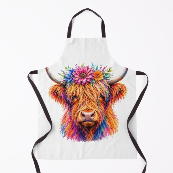 Item preview, Abstract Highland Cow with Flower Crown Digital Painting designed and sold by Collymore.