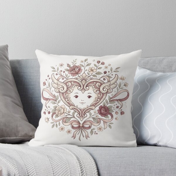 Item preview, Coquette Botanical Vintage Cherub Heart with Roses & Ribbons designed and sold by MCV-Designs.