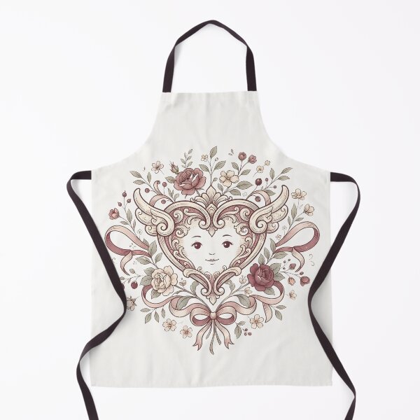 Item preview, Coquette Botanical Vintage Cherub Heart with Roses & Ribbons designed and sold by MCV-Designs.