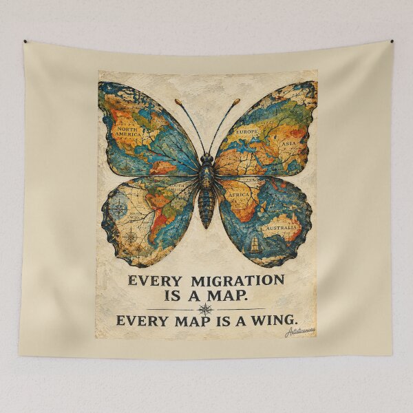 Item preview, Cartography Butterfly — Antique Map Wings Illustration designed and sold by Artisticanvas.